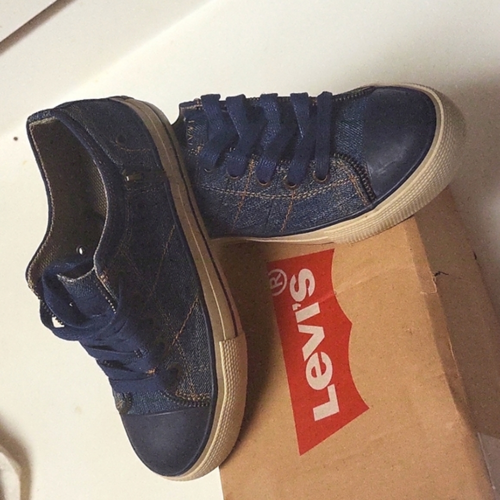 Levi's Zip Ex Lo Kids/Youth Denim Navy Canvas Sneakers